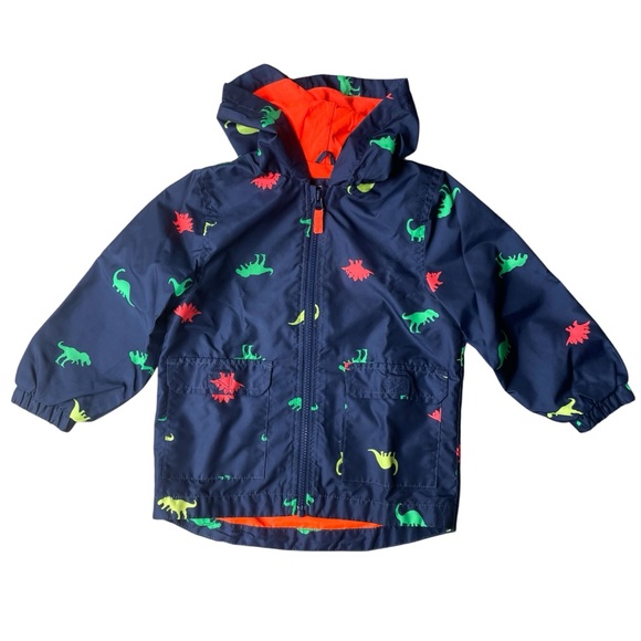 Carter's Other - Carters Boys Dino Lined Rain Jacket Hooded Coat Size 4T Navy with Multi-colors